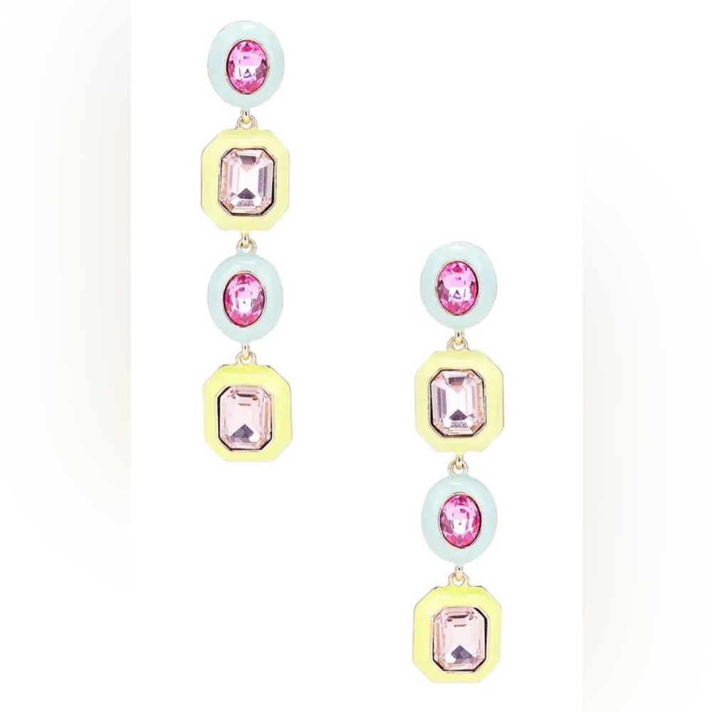 8 Other Reasons Revolve Pastel Jewel Gold Drop Earrings
